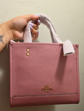 Coach Pebble Leather Satchel in Rose Pink